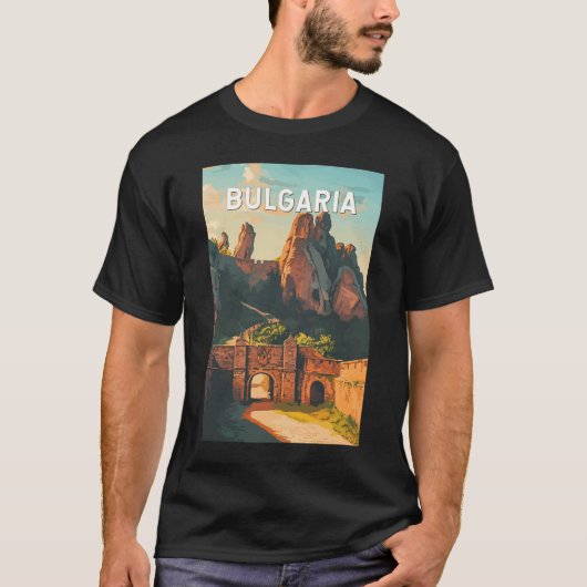 T-shirt Bulgarie Illustration Voyage Art Vintage (Devant)