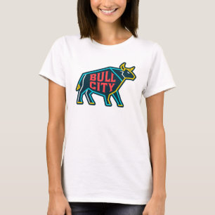 T-shirt Bull City Neon Bull - Moderne Durham Caroline du N