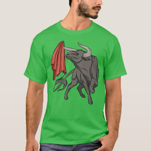 T-shirt Bull Combattre avec des taureaux Drapeaux Rouges E