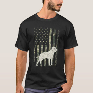 T-shirt Bull Mastiff Chien Papa Maman Camouflage USA Drape