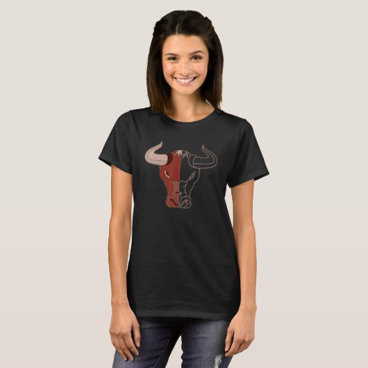 T-shirt Bull Motif Vache Imprimer Boeuf Ox Impression Anim (Devant entier)