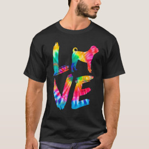 T-shirt Bull Pei Tie Dye Log Chien Maman Papa