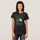 T-shirt Bull Riding Xmas Arbre Éclairage de Noël laid Swea (Devant entier)