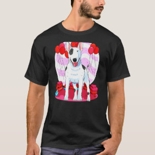 T-shirt Bull Terrier Chien Coeur Saint Valentin