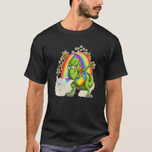 T-shirt Bull Terrier Chien Marche Arc-En-Ciel Nuages À Côt