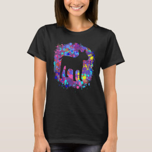 T-shirt Bull Terrier Chien rose Aquarelle Splatter Art Lov