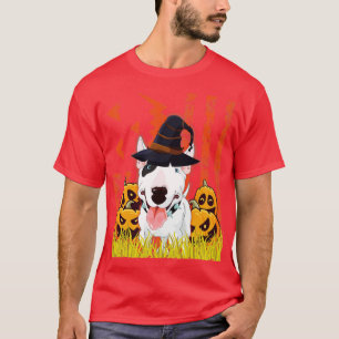 T-shirt Bull Terrier Chien Sorcière Dansant Autour De Citr