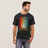 T-shirt Bull Terrier Chien Style Rétro Halloween Dîner Par (Devant entier)