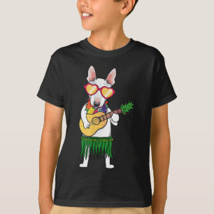 T-shirt Bull Terrier Costume hawaïen Jouer Ukulele Summ