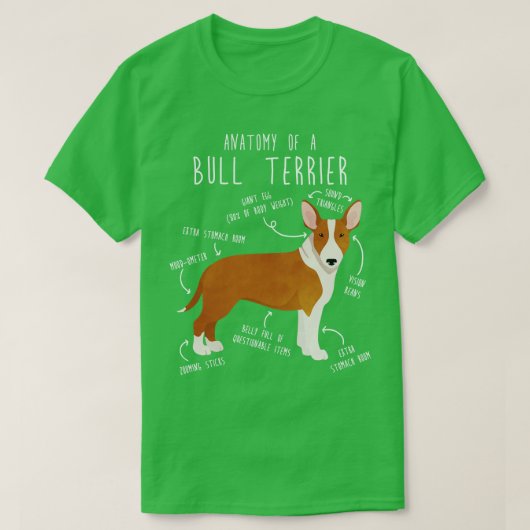 T-shirt Bull Terrier Dog Anatomie 2 (Design devant)