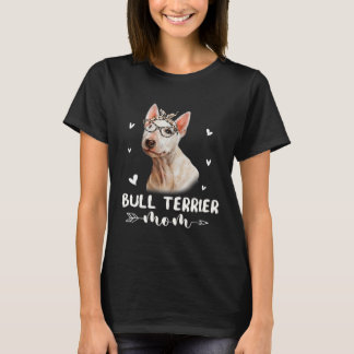 T-shirt Bull Terrier Maman Empreinte de léopard Fête des m