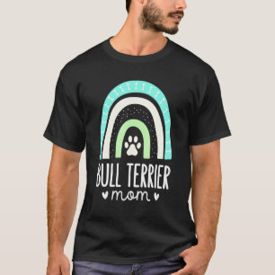 T-shirt Bull Terrier Maman Rainbow Paw Chien Maman