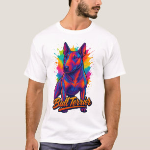 T-shirt Bull Terrier Neon Pop Art – Chien Coloré Vibrant