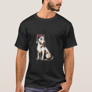T-shirt Bull Terrier Santa Claus Casquette Joyeux chien de