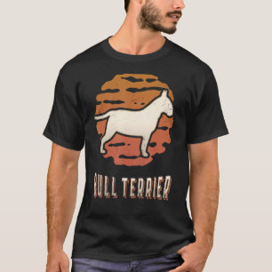 T-shirt Bull Terrier Vintage Retro Classic Chien Sunset