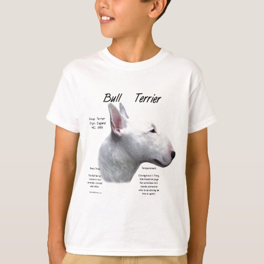 T-shirt Bull Terrier (wht) Historique Conception (Devant)