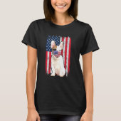 T-shirt Bulldog American Drapeau Chien Porte Masque Visage (Devant)