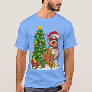 T-shirt Bulldog Amoureux des chiens Xmas Tree Père Noël Fu