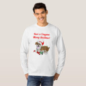 T-shirt Bulldog Anglais Avec Lumières De Noël (Devant entier)