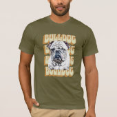 T-shirt Bulldog anglais avec police rétro (Devant)