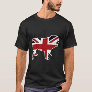 T-shirt Bulldog anglais Distressed Drapeau Uk Nouveauté