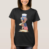 T-shirt Bulldog anglais Merica 4 juillet Sungla américain (Devant)