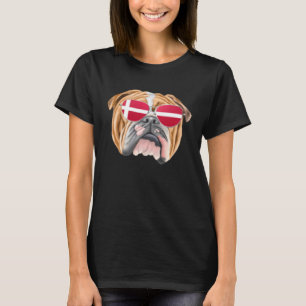 T-shirt Bulldog au drapeau danois Danemark Pochette