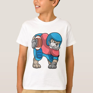 T-shirt Bulldog au sport avec football et casque