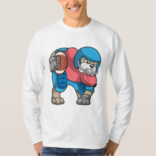 T-shirt Bulldog au sport avec football et casque