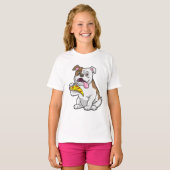 T-shirt Bulldog avec morceau de pizza (Devant entier)