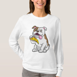 T-shirt Bulldog avec morceau de pizza