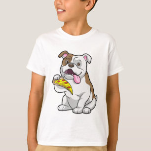 T-shirt Bulldog avec morceau de pizza