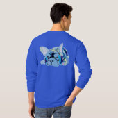 T-shirt Bulldog bleu (Dos entier)