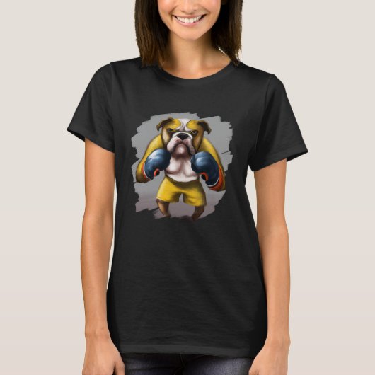T-shirt Bulldog Boxing Cool  Bulldog Dog Boxing Boxer (Devant)