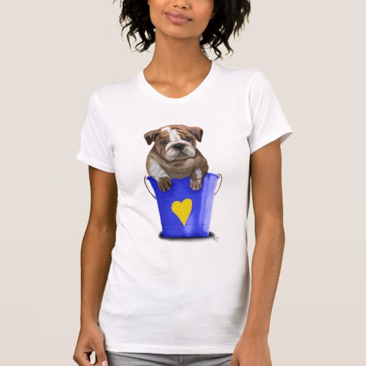 T-shirt Bulldog Bucket Of Love Blue (Devant)