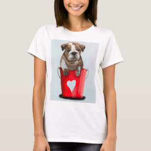 T-shirt Bulldog Bucket Of Love Red 2