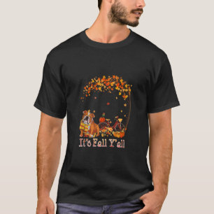 T-shirt Bulldog Chien Automne Automne Citrouille Camion Ma