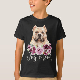 T-shirt Bulldog Chien Maman Floral Bully Mama