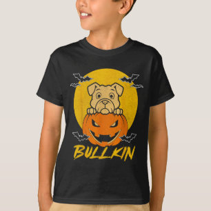 T-shirt Bulldog Citrouille Bullkin Halloween Drôle Amateur