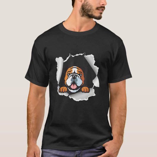 T-shirt Bulldog Dog    For Father s Day (Devant)