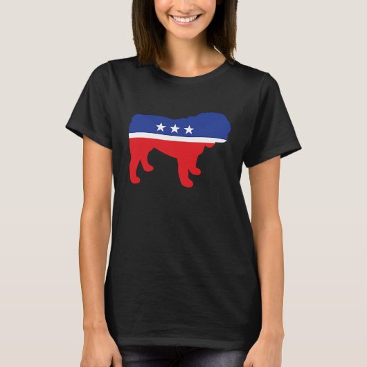 T-shirt Bulldog Dog Political Symbol Election Mascot (Devant)