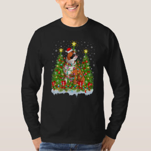 T-shirt Bulldog Lighting Xmas Tree Anglais Bulldog Christ