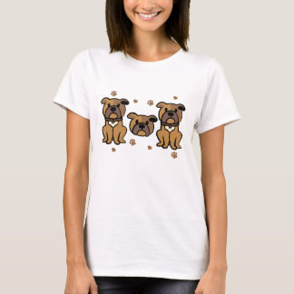 T-shirt Bulldog Love Graphic Tee - mignonne Amoureux des c