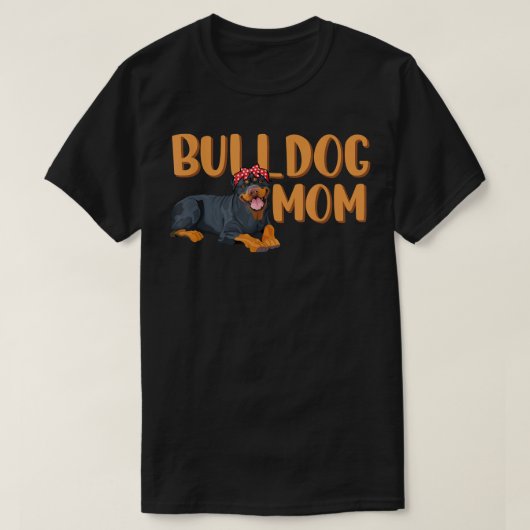T-shirt Bulldog Mom mignon Bulldog Wear Headband Red Dot (Design devant)