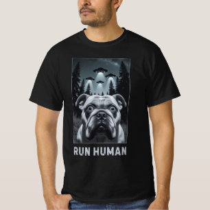 T-shirt Bulldog Selfie OVNI Amusant Design Cadeau