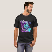 T-shirt Bulldog Synthwave 80s Retrowave Aesthetic (Devant entier)