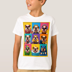 T-SHIRT BULLDOGS ANGLAIS COLORÉS AMUSANTS