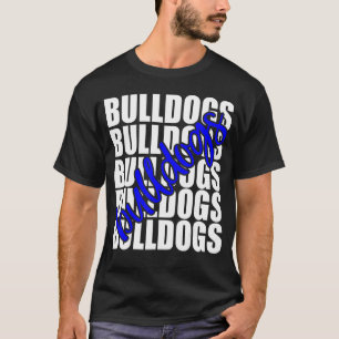 T-shirt Bulldogs Blue School Sports Fan Team Spirit