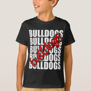 T-shirt Bulldogs Red School Sports Fan Team Spirit