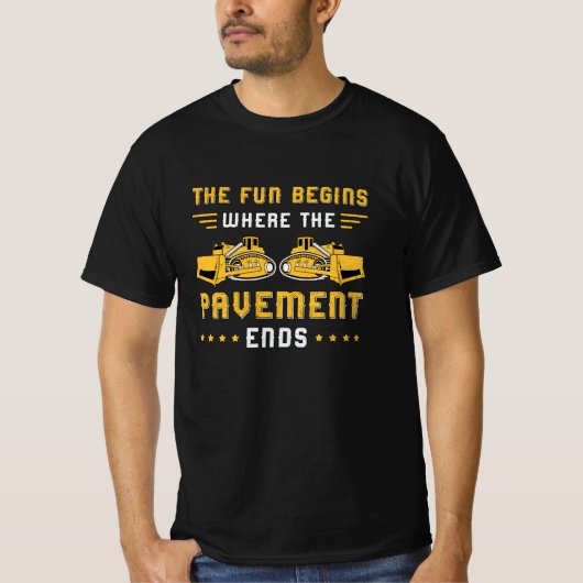 T-shirt Bulldozer Pavement se termine chantier de construc (Devant)